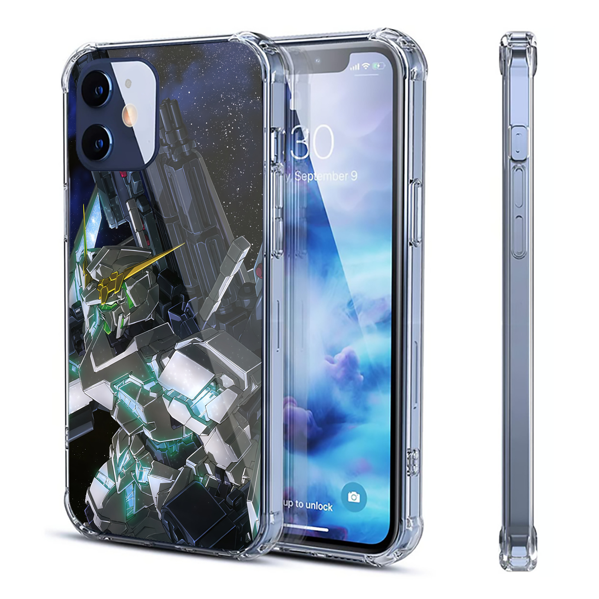 （画像用） 機動戦士ガンダム Mobile Suit Gundam 【iPhone 12シリーズ対応】透明スマホケース（クリアソフトケース）